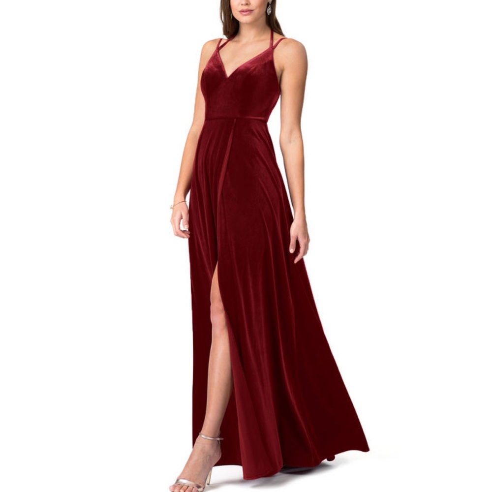 Deep Cabernet Red Velvet Dress Size 14